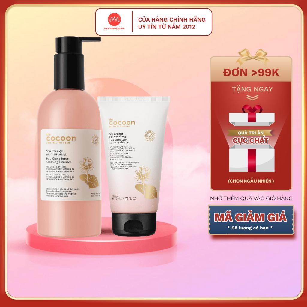 Sữa rửa mặt sen Hậu Giang Cocoon 140ml - cấp ẩm & làm dịu dành cho da rất nhạy cảm - cocoon Việt Nam