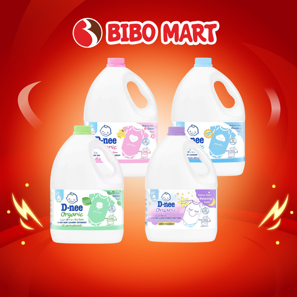 Nước Giặt Quần Áo Em Bé Dnee Nước Giặt Sơ Sinh Thơm Nhẹ Dịu An Toàn Cho Trẻ Em 2.8L/3L - Bibomart