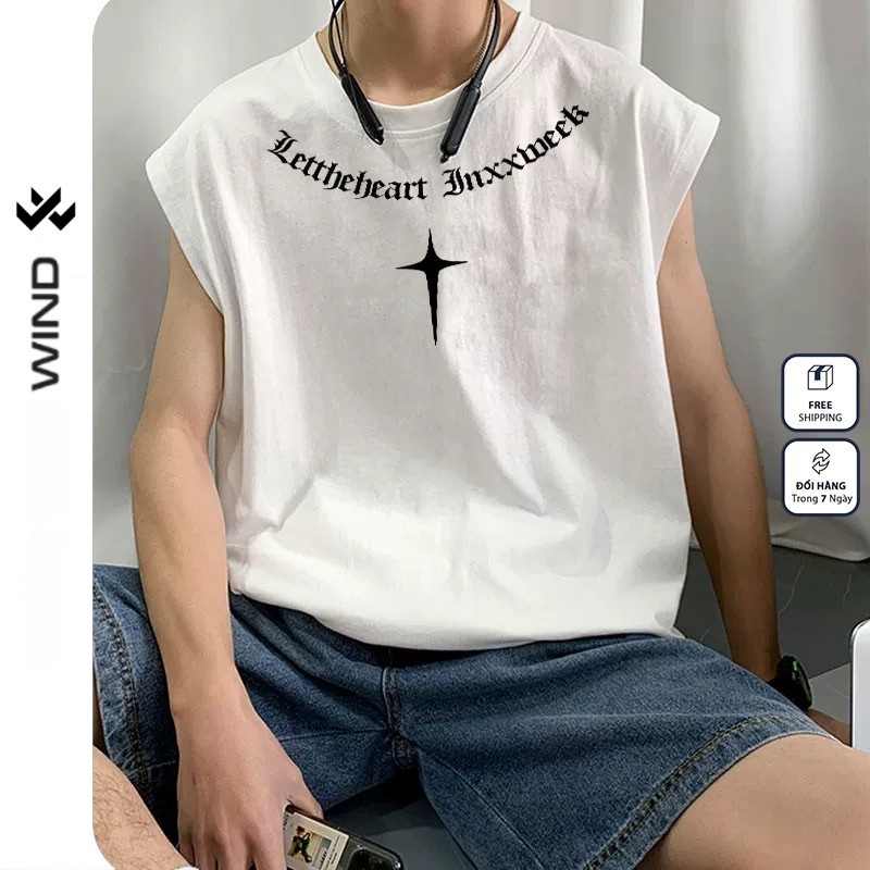 Áo Ba Lỗ Unisex Wind Clothing Form Rộng NECKLACE Tanktop Sát Nách Oversize Nam Nữ 100% Cotton