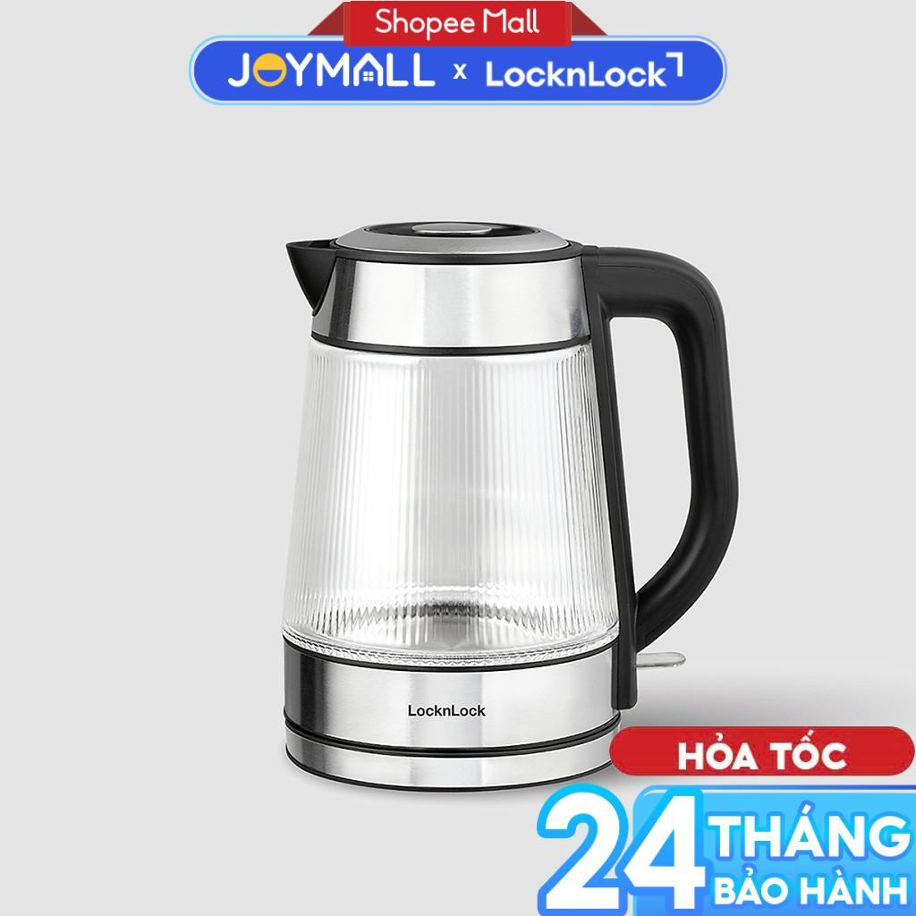 Ấm Đun Siêu Tốc Thủy Tinh Locknlock EJK256BLK EJK418SLV 1.8L, Hàng Chính Hãng, Có Đèn Led - JoyMall