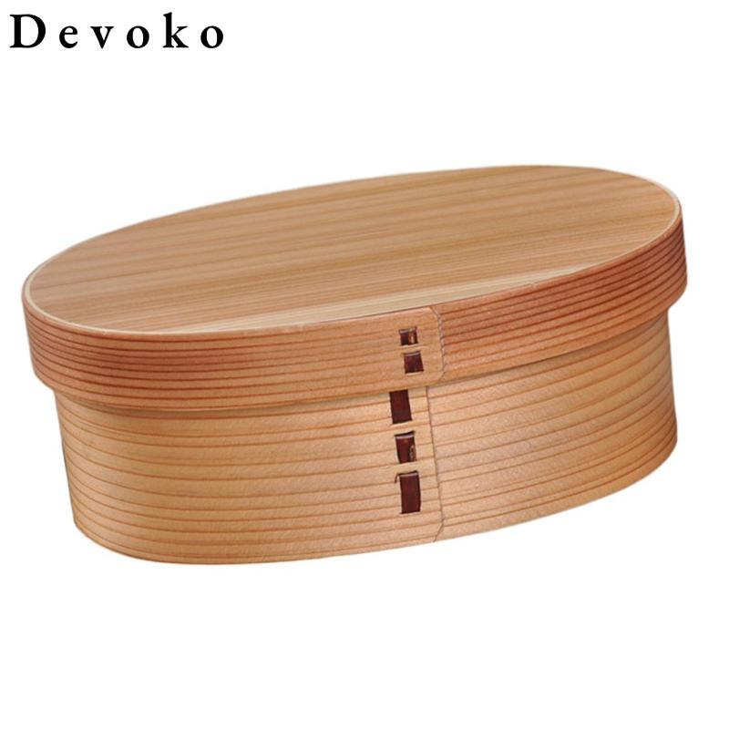 Woodelunch Bento Hộp Đựng Thực Phẩm Khai Vị Hộp Đựng Cổ Điển Nhật Bản 3 Ngăn Cho Trái Cây Riêng Đa N