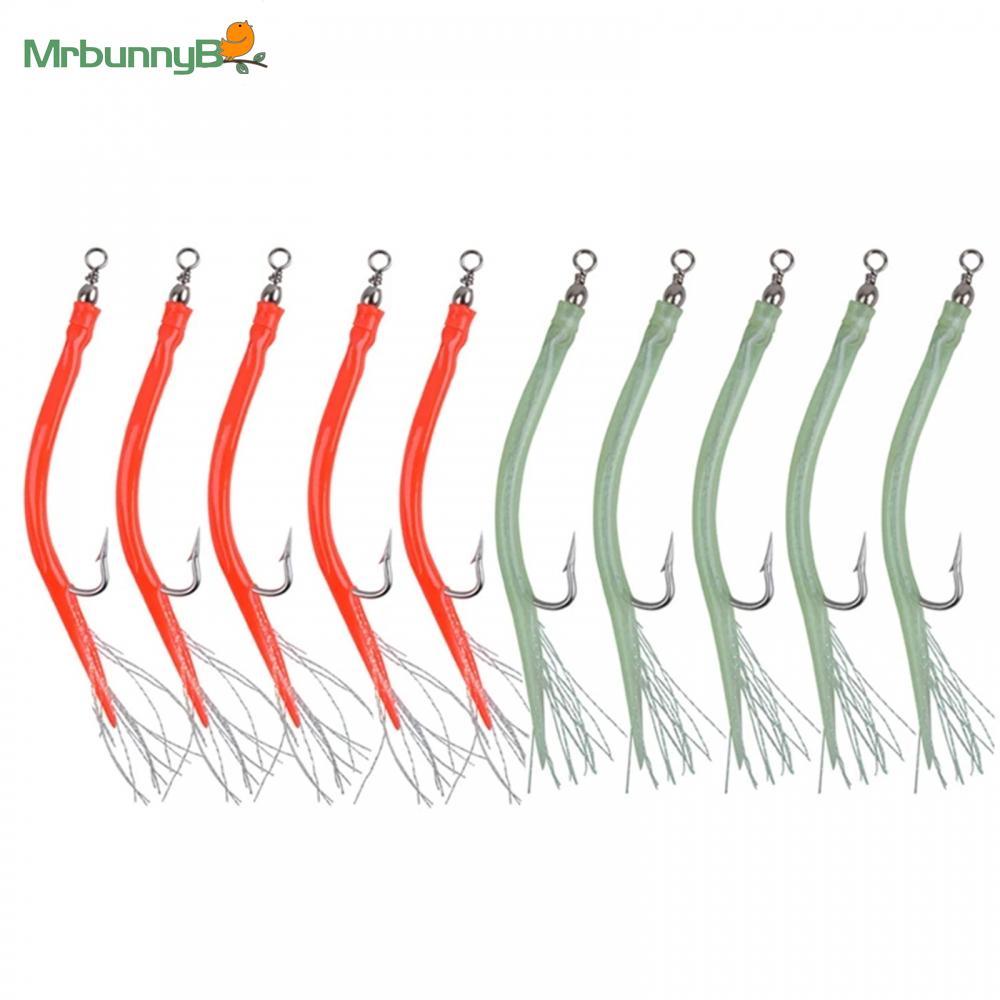 CodfishFishing Eel Tube Jig mồi Shank Offset Hook Công cụ câu cá tối ưu (5 chiếc)