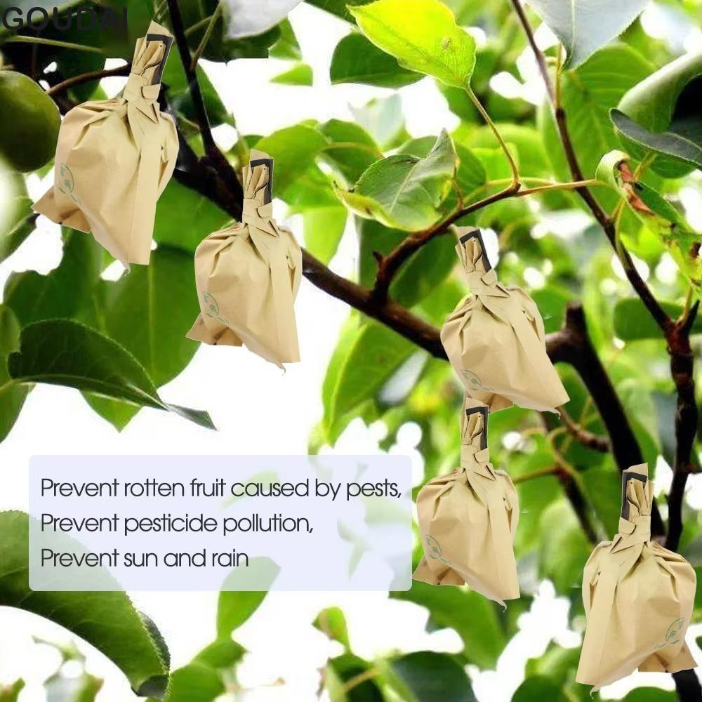GOUDAI 100 Chiếc Vỏ Bảo Vệ Nho, Túi Bảo Vệ Trái Cây Cây Orchard Chống Thấm Nước Thoáng Khí, Dụng Cụ 