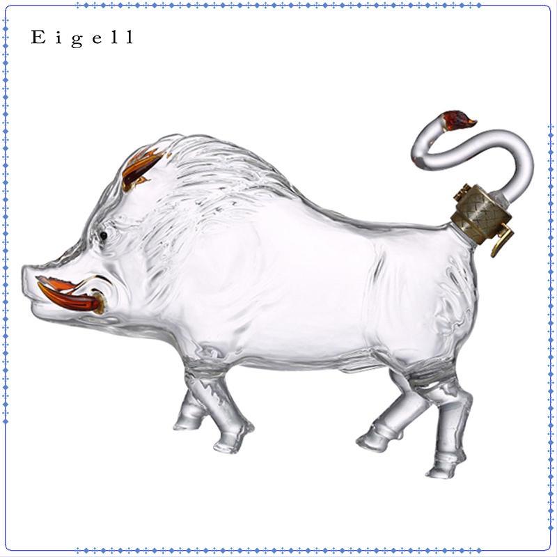 Boar Hình Bình Rượu Rượu Chai Thủy Tinh Bình Đựng Thanh Cung Cấp Quà Tặng Sáng Tạo Cho Nhà Thanh Đản