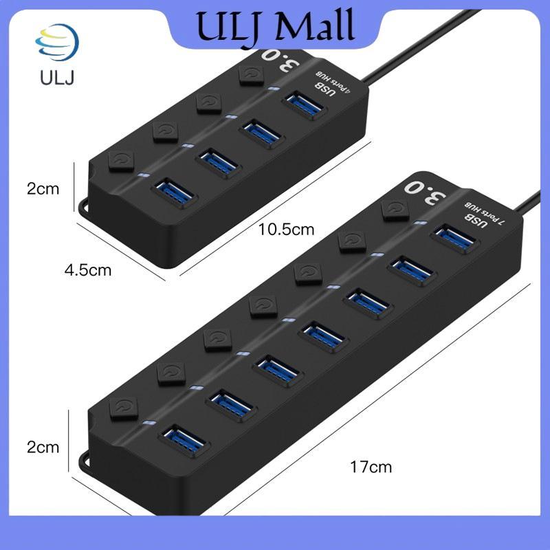 ULJ USB HUB 3.0 USB 2.0 Hub Bộ chia giãn nở đa USB Tốc độ cao Công tắc bật / tắt cổng 4 / 7 đa máy t
