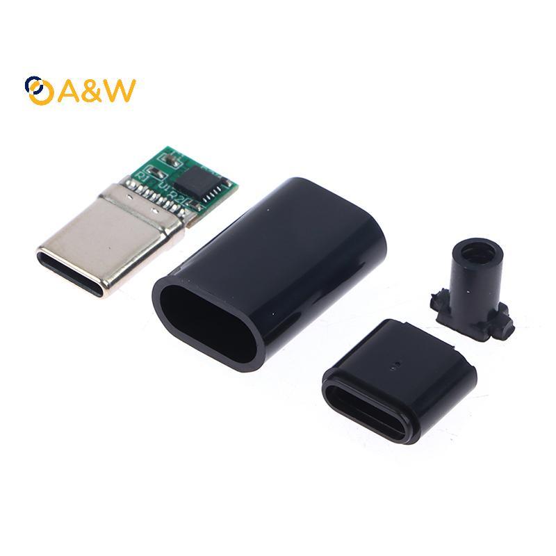 A & W 5A PD / QC Decoy Board 5V 9V 12V 15V 20V Mô-đun PD 2 3.0 DC Kích hoạt Cáp USB Type-C Nam Cắm Q