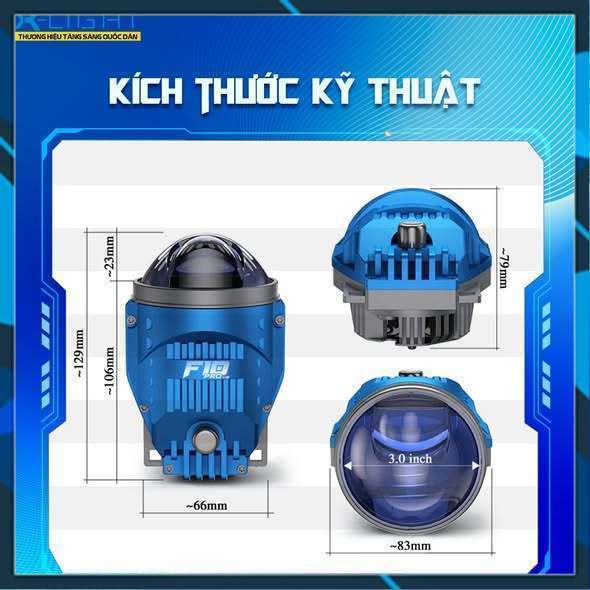 [Hàng mới về] Bi Led Gầm F10 Pro V2 2026 - 3 nhiệt màu - Công suất 45/65w