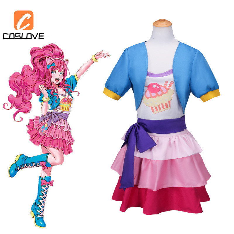 Anime My Little Pony Pinkie Pie Cosplay Outfit - Full Costume dành cho nữ, phù hợp biểu diễn