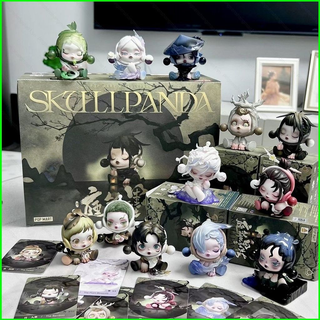 PS1 POP MART SKULLPANDA Bộ sưu tập thứ 11 The Ink Plum Blossom Series Blind Box Nhân vật hành động T