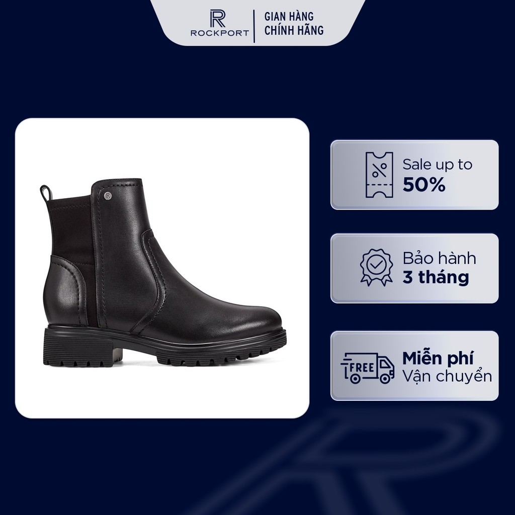 Giày Bốt Nữ Rockport Isalina Lug Sole Chelsea Boot ISALINABLK01 244 | Giày Da Cao Cấp, Hiện Đại, Êm 