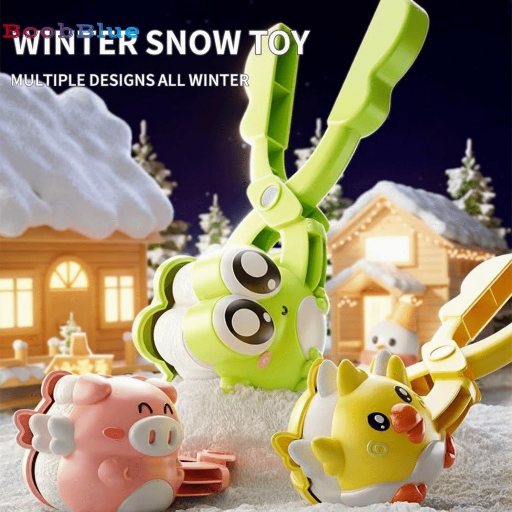 BOOBBLUE Snowball Maker, Ếch Chick Snowball Clip Toy, Mùa Đông Tuyết Khuôn Heo Con Kẹp Trên Snowball