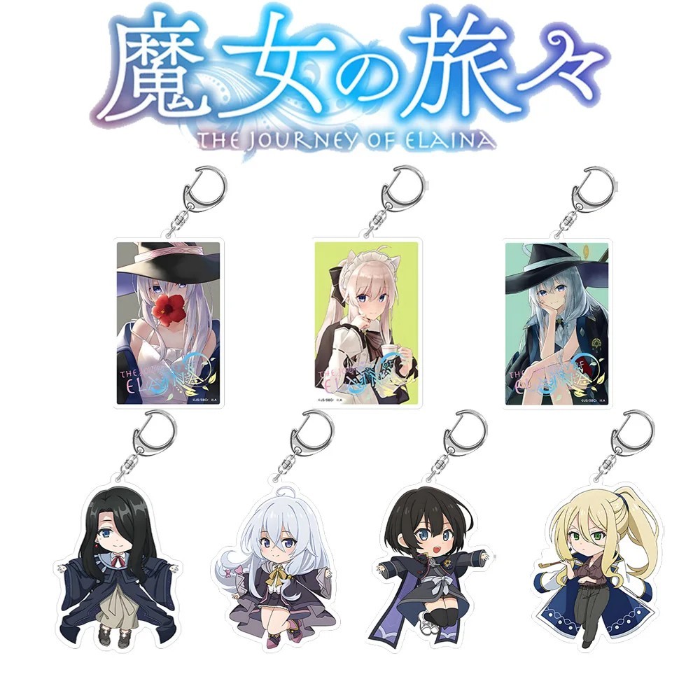 Móc khóa Acrylic Anime Wandering Witch The Journey of Elaina Hành trình của Elaina Chibi Elaina Saya