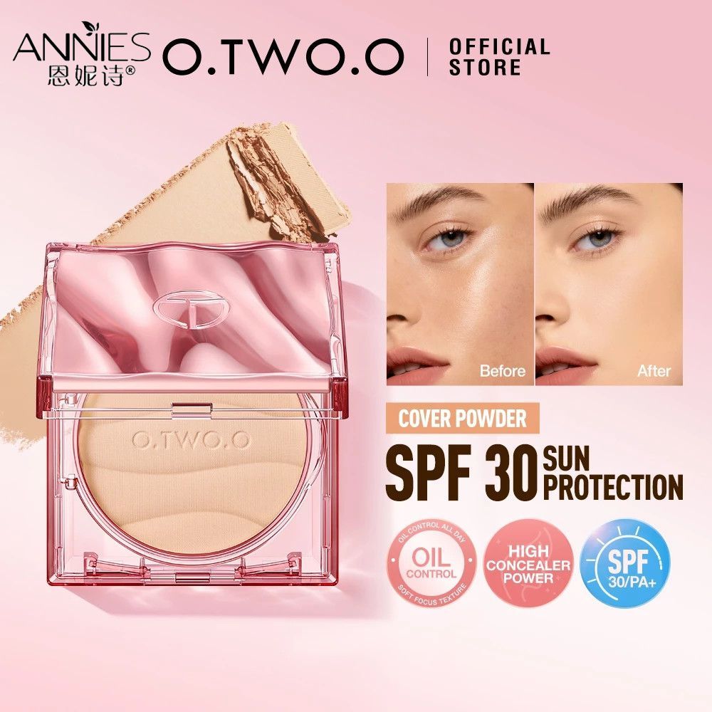 ♕ Phấn nền dạng bánh O.two.o Haute Weightless Powder Cake Concealer Brightening Moisturizing Foundat