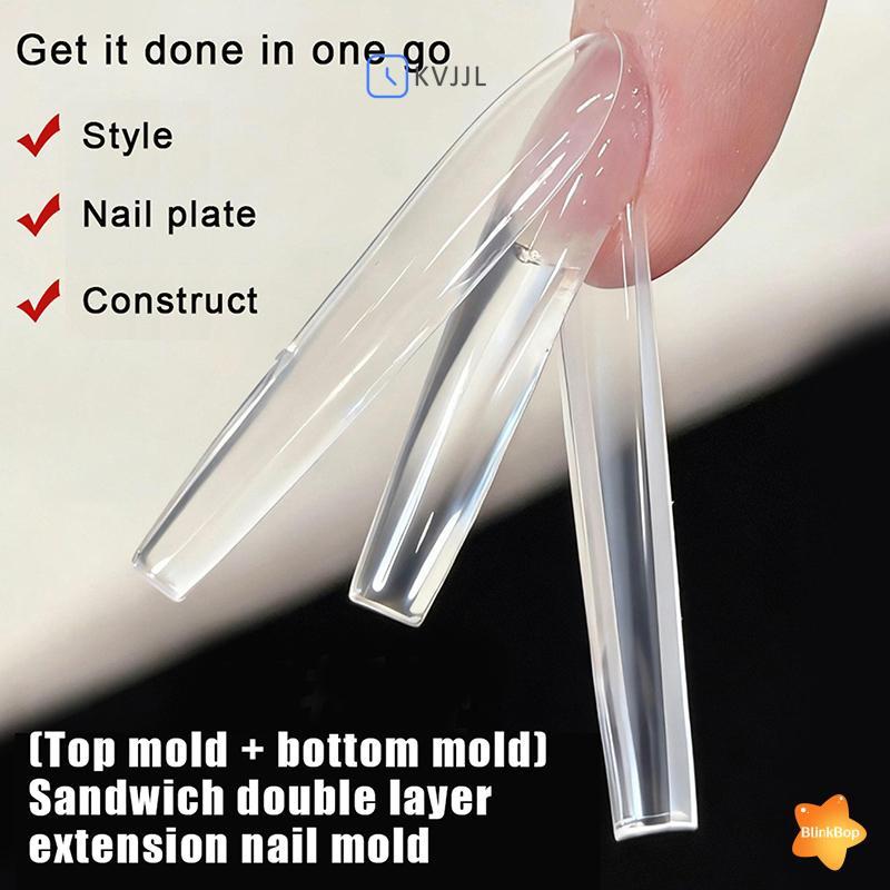 [KvJJL-t] Sandwich Dual Nail Forms 240 chiếc 15size Extensions-Dual Forms Coffin Almond Nail Forms T