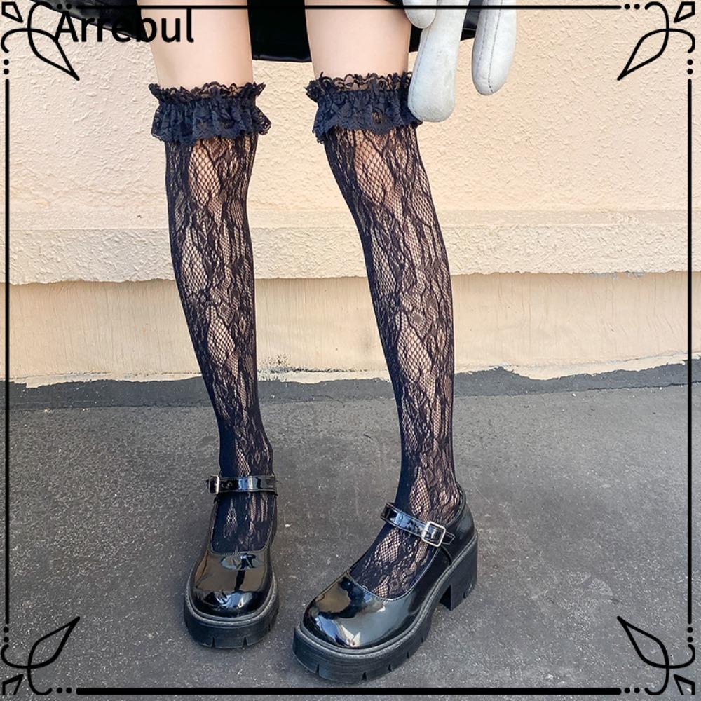 Tất ren ARREBUL, Tất lưới JK Lolita Jk, Tất mỏng thoáng khí ngọt ngào mùa hè