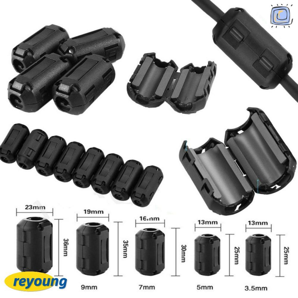 REYOUNG Choke Coil EMI RFI Noise, Black Snap Type Ring Core Ferrite Bead Kẹp, Cover Anti-interferenc
