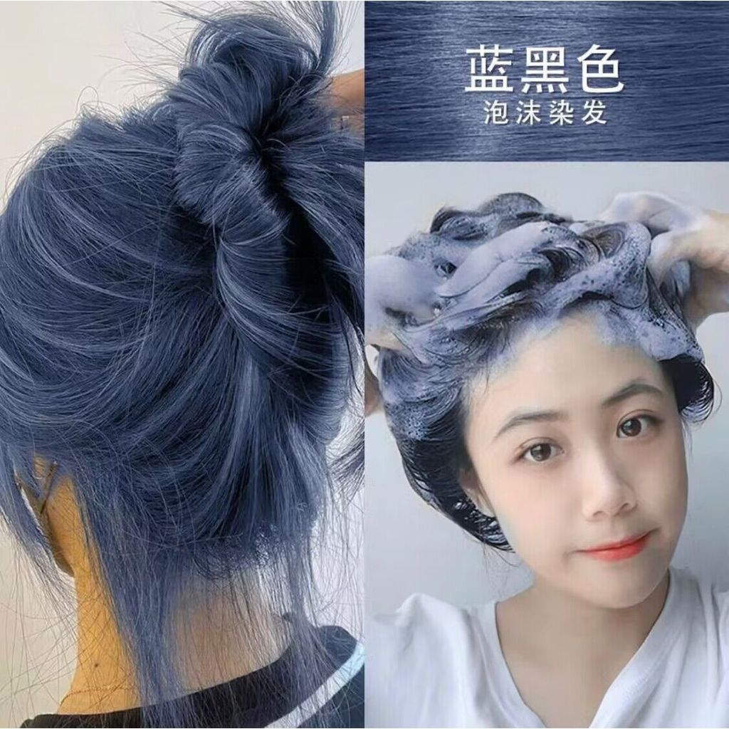 Blue Black Plant Natural Bubble Hair Dye Cream Rice Fragrance Tea Influencer Hair Dye Female Dye Hai