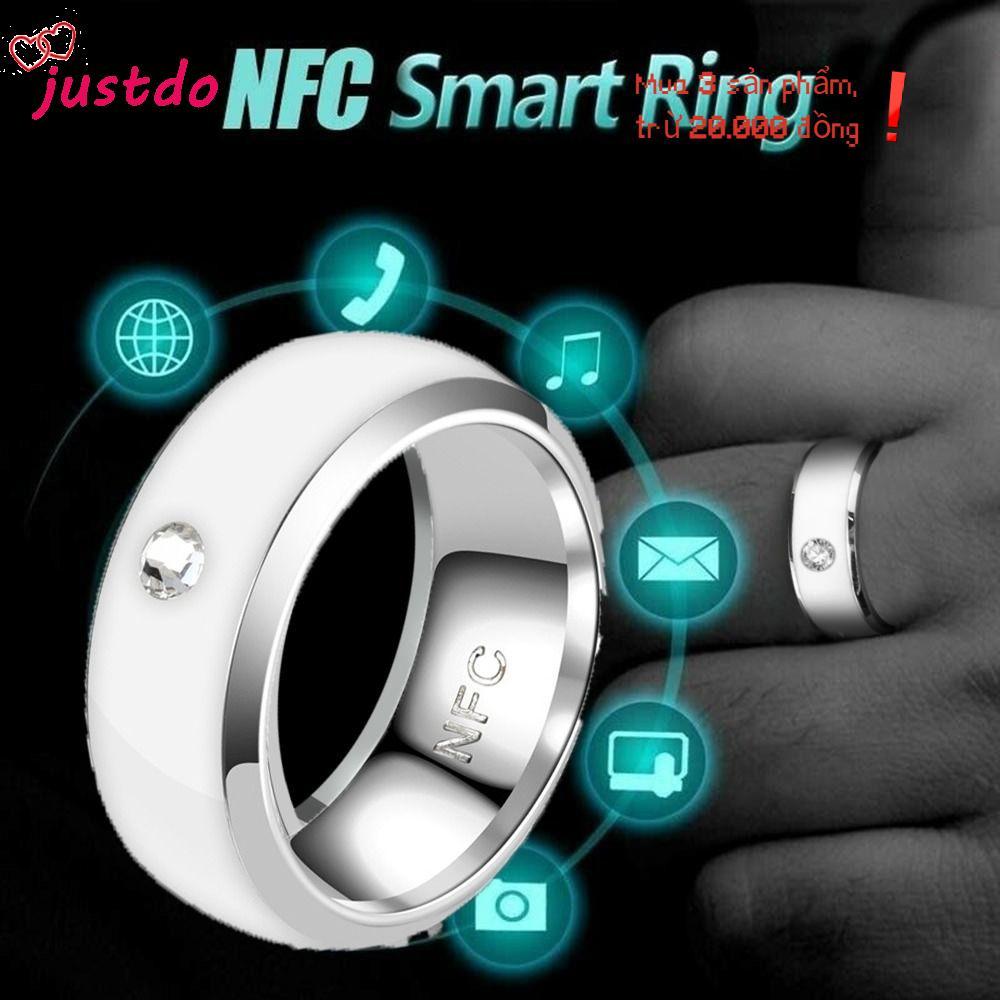 Nhẫn thông minh JUSTODO NFC, Nhẫn kỹ thuật số kết nối ngón tay bằng thép không gỉ, Nhẫn đeo ngón tay