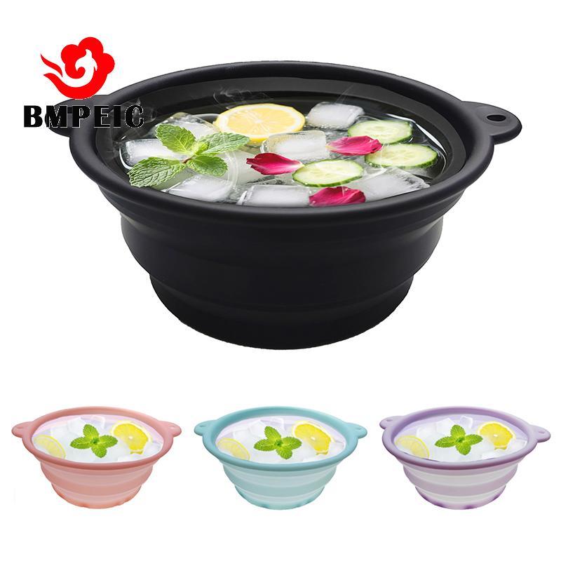 BMPEIC Gấp Lưu Vực Silicon Mặt Đá Bát Tắm Có Thể Gập Lại Silicone Ice Bath Bát Rửa Hiệu Quả Chậu Rửa