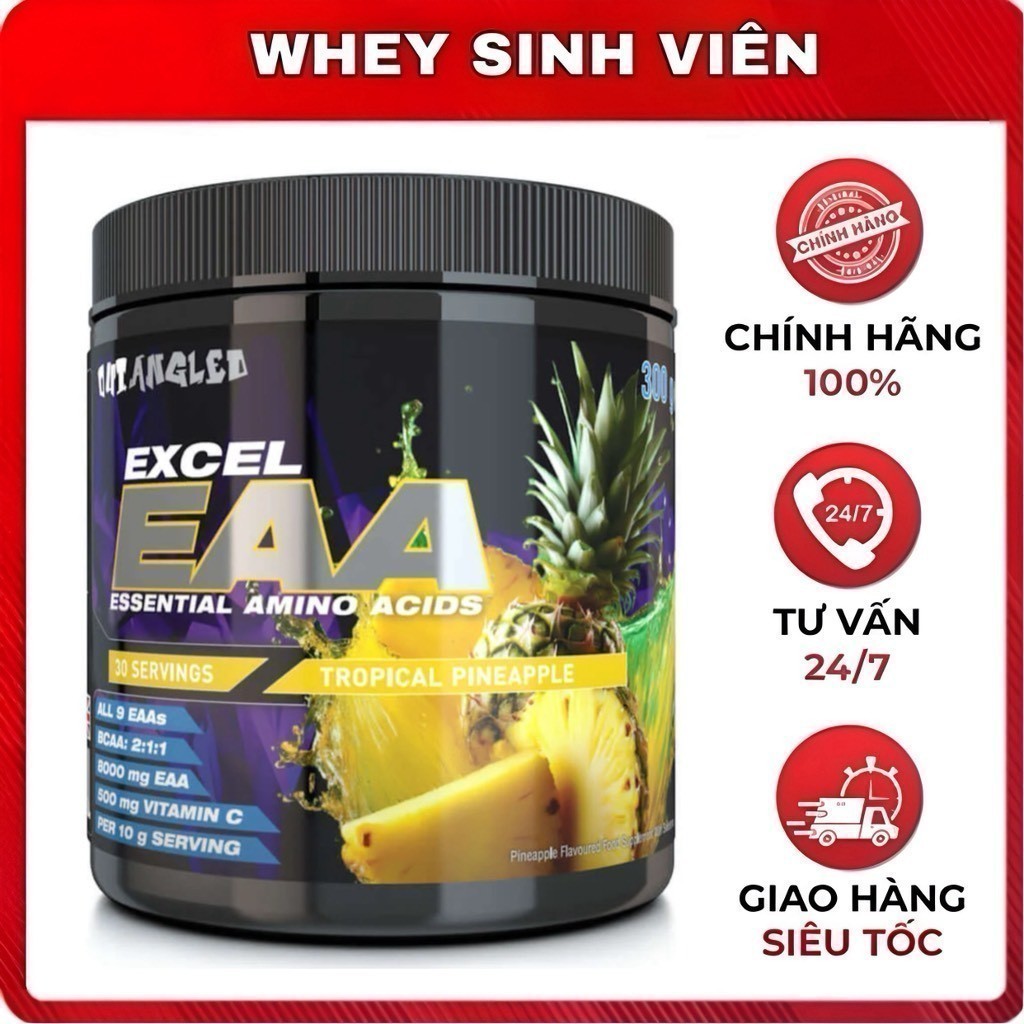 BỘT EAA Outangled Excel EAA 9 Amino Acids 300g – BCAA 2:1:1 + Vitamin C -  Whey Sinh Viên