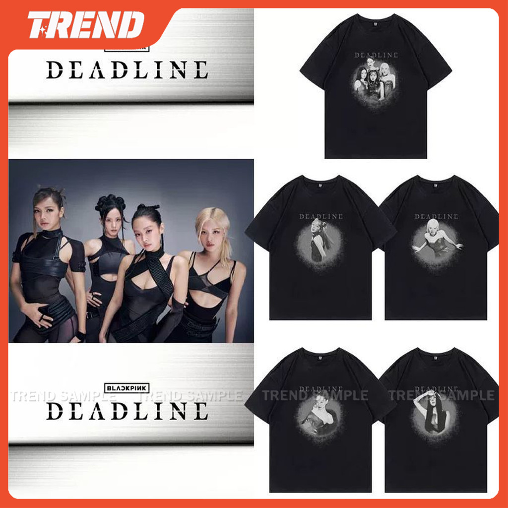 Blackpink KPOP 2026 BLACK PINK DEADLINE WORLD TOUR Merch Áo thun Cotton Plus Size Vintage JISOO JENN