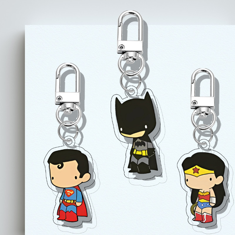 DC Comic Batman Chibi Acrylic Keychain | Gantungan Kunci DC Comic UV Printed 2 Sisi on 3 mm Acrylic 