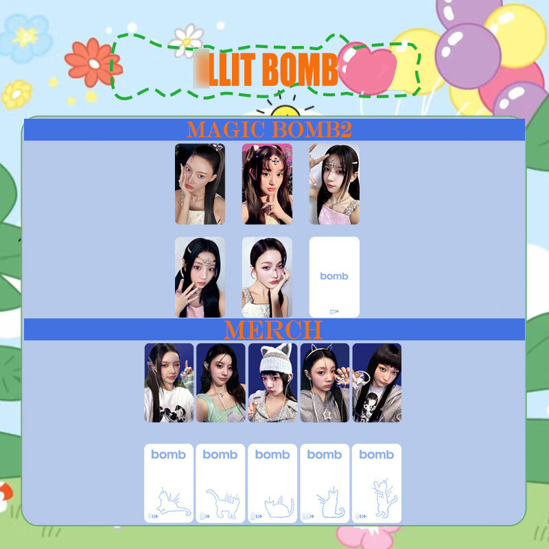 ILLIT Chuyên gia mới BOMB Kết hợp MERCH Photocard MINJU MOKA IROHA WONHEE Photocard 2026.3.17