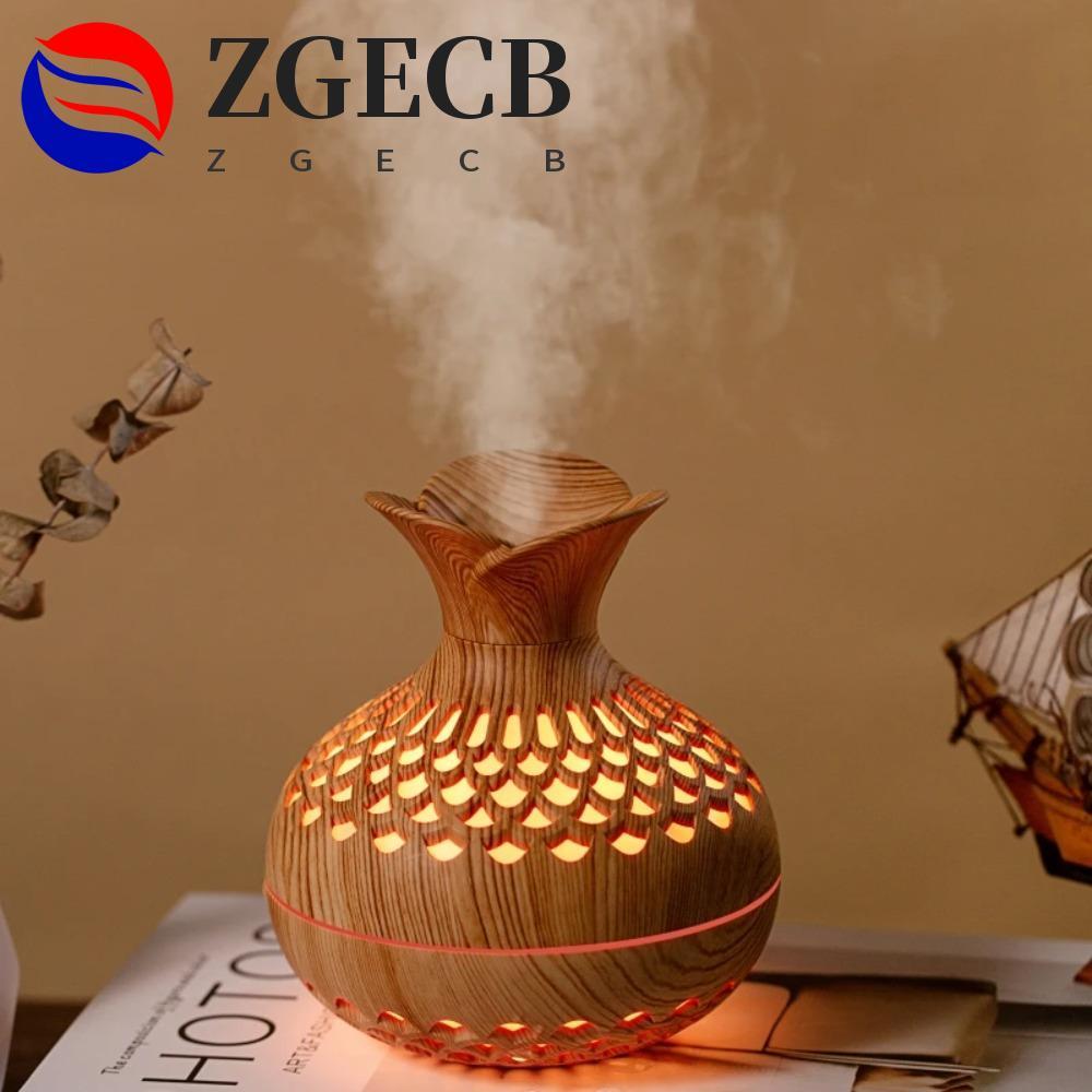 Máy tạo độ ẩm bình gỗ ZGECB, Máy tạo độ ẩm không khí siêu âm điện USB 300ml, Máy phun đèn RGB Máy lọc không khí cầm tay Máy khuếch tán tinh dầu ô tô