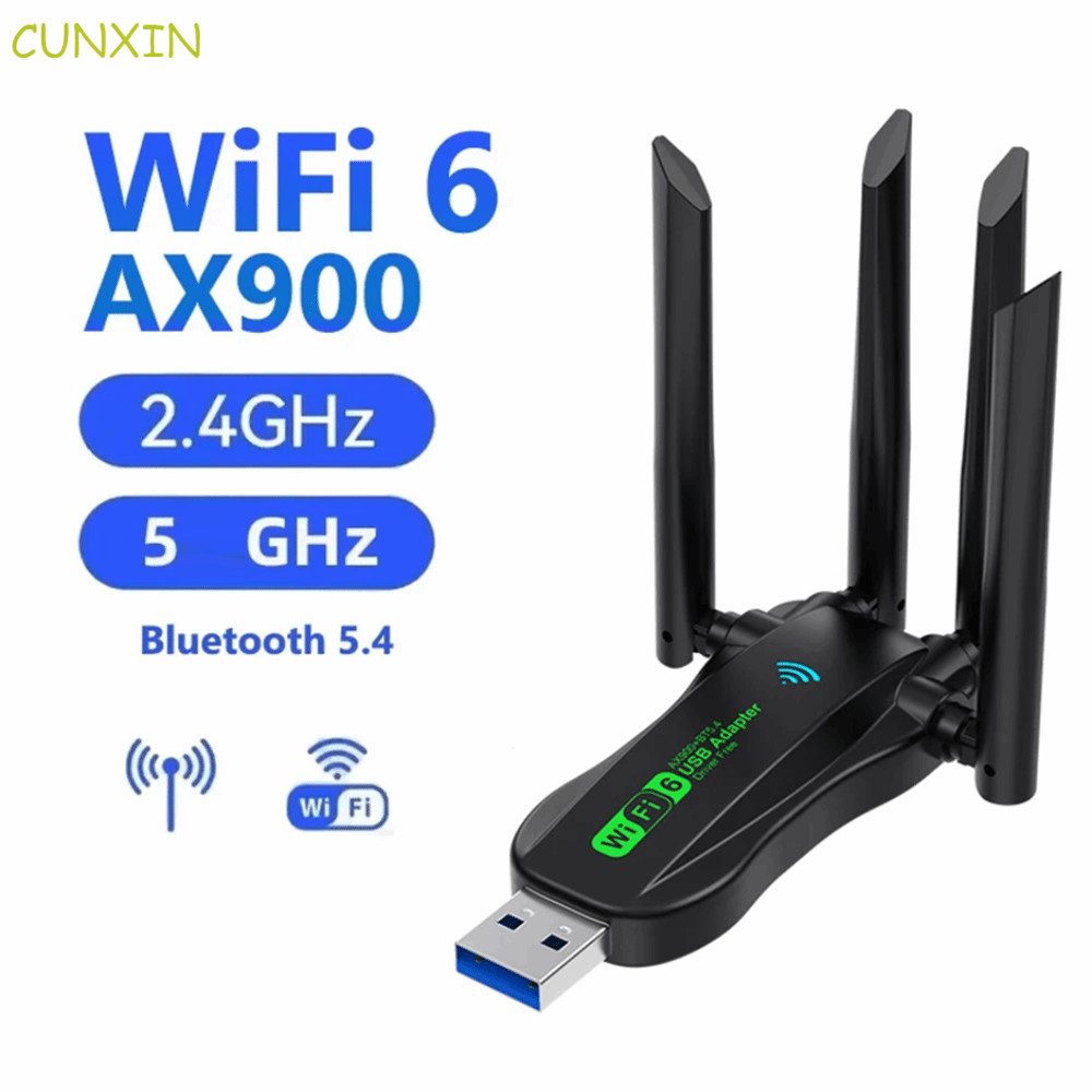 CUNXIN Dual Band WiFi6 Bộ chuyển đổi USB AX900 Kết nối ổn định Sử dụng tại nhà