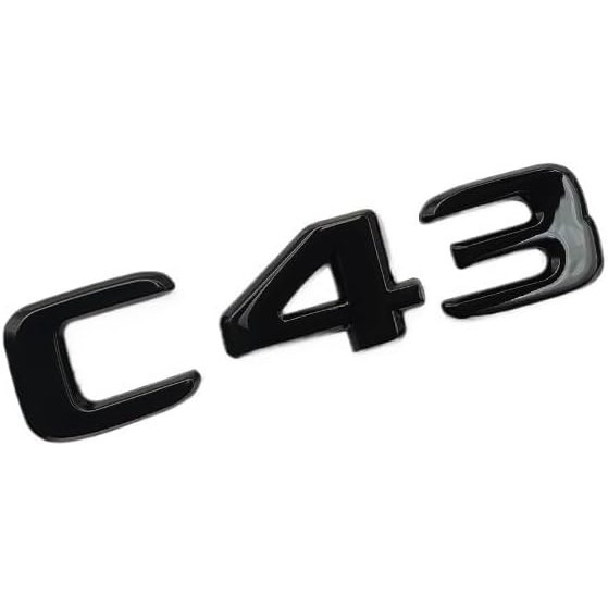 3D ABS Chrome Black C 43 Logo C43 Biểu Tượng Chữ Cái Miếng Dán Xe Cốp Huy Hiệu Decal Tương Thích Với