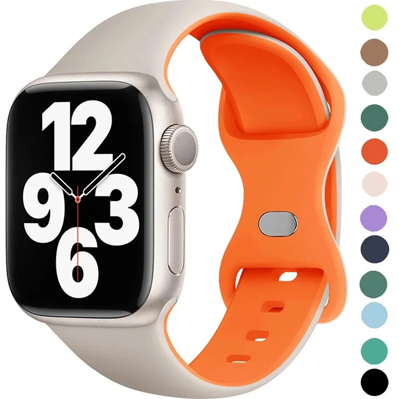 Dây Đeo Cho Apple Watch 44mm 41mm 45mm 40mm 49mm 42mm 38mm 44mm Vòng Tay Thể Thao Silicon iWatch Ser
