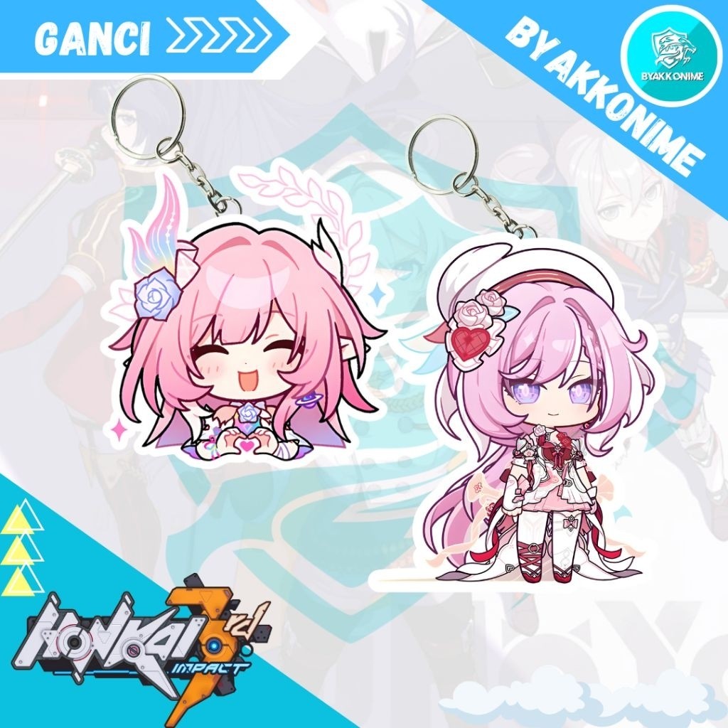 Keychain Acrylic Anime Game Honkai Impact 3rd - Elysia Ganci Anime Akrilik