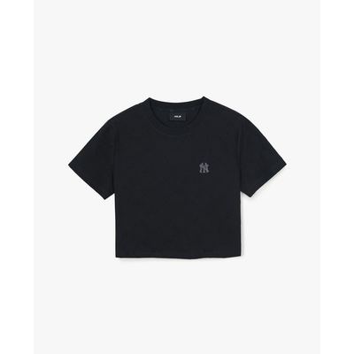 MLB - Áo croptop nữ cổ tròn tay ngắn Diamond Monogram_3FTSM0963-50BKS