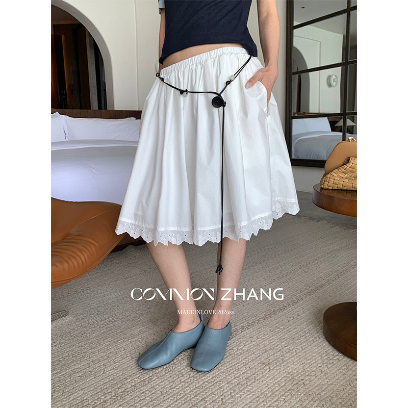 Váy midi chữ A ren kẻ sọc in eo, phù hợp mùa hè - C12703