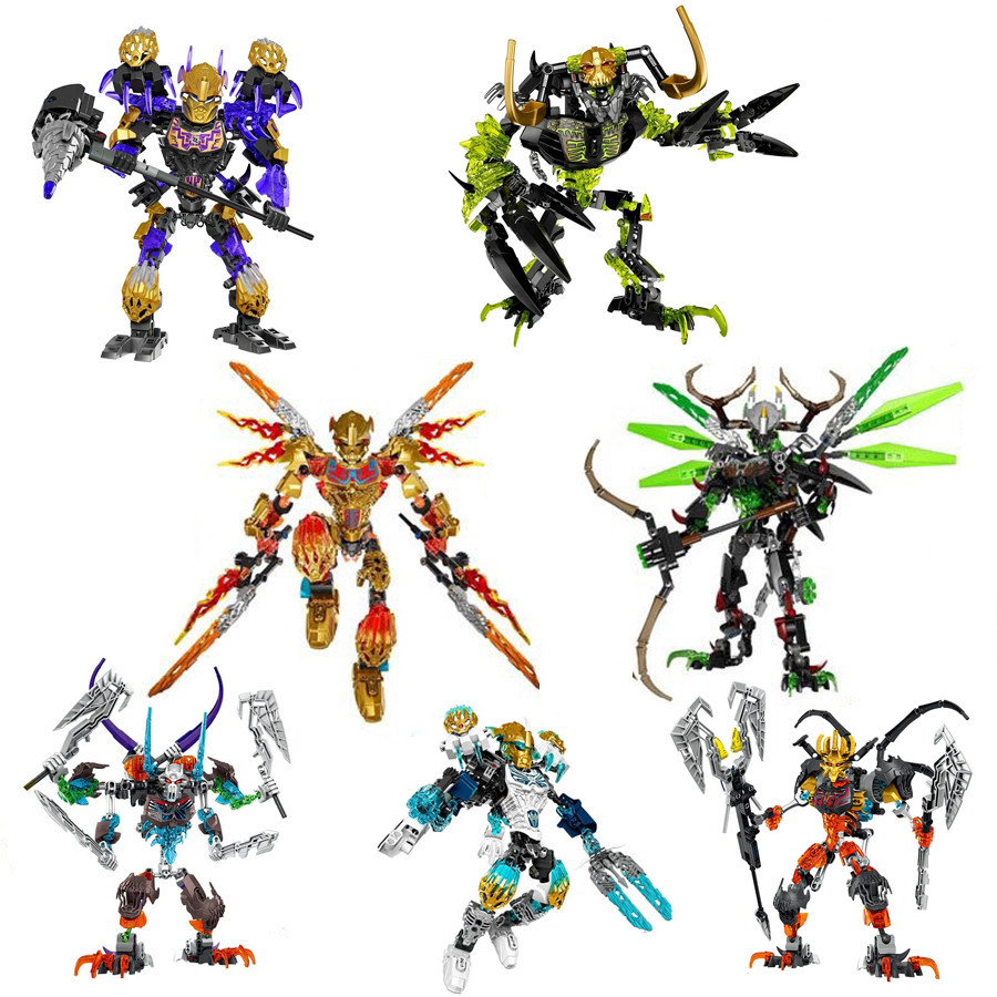 Bionicle Mask Maker Khối xây dựng Emimu Umarak Tahu Hero Factory Monster Combined Warriors Gạch Đồ c
