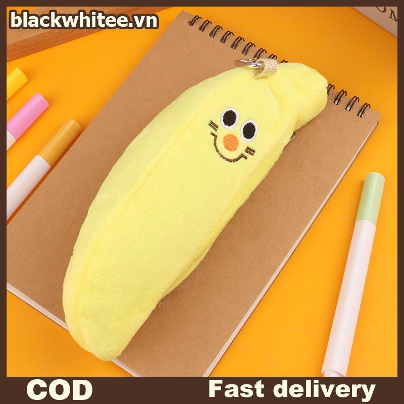 BWHTE Chuối Sang Trọng Hộp Đựng Bút Chì Kawaii Học Sinh Móc Khóa Mỹ Phẩm Tổ Chức Trường Văn Phòng Ph