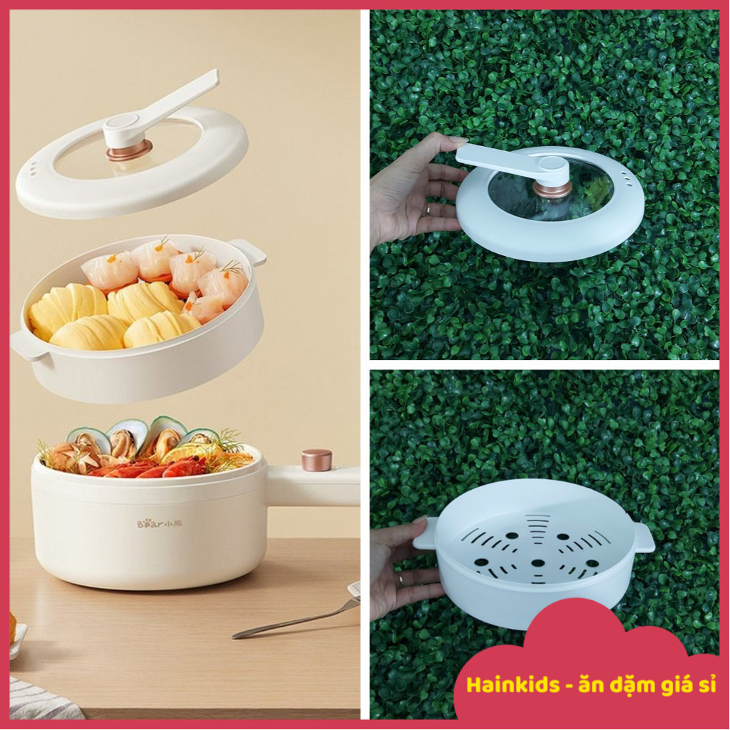 Phụ Kiện Thay Thế Nắp Thuỷ Tinh, Xửng Hấp Nhựa Nồi điện đa Năng 1.6L Bear MC-4H16U, DRG-P16M2