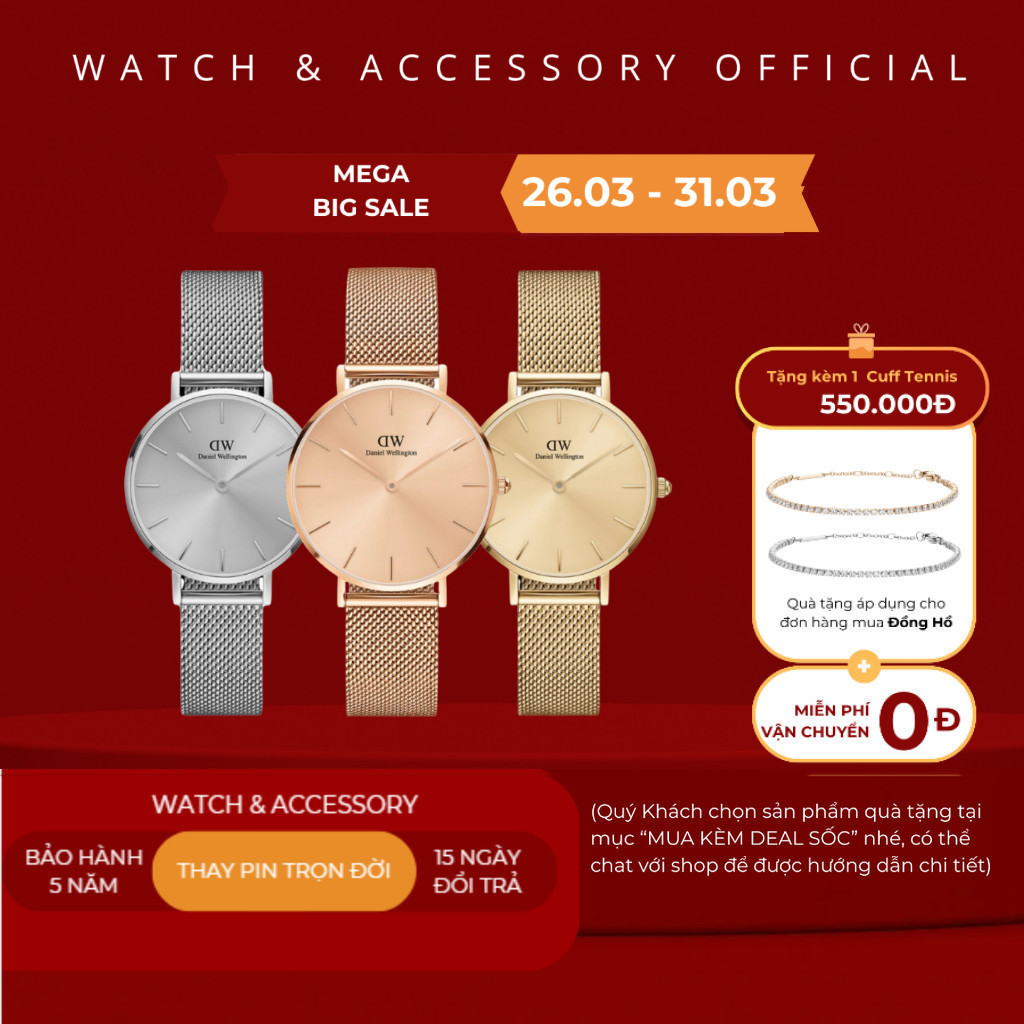 [Tặng Kèm Hộp Nơ] Đồng Hồ Nữ Daniel  Classic Petite Uniton D_W Chính Hãng - DANIEL WATCH SG.