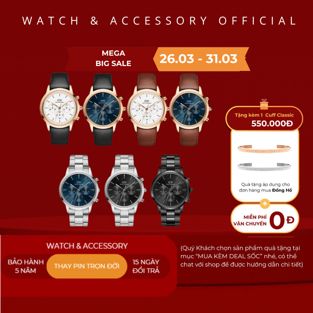 [Tặng Kèm Hộp Nơ] Đồng Hồ Nam Iconic Chronograph 6 Kim - 42mm Chính Hãng - Đồng Hồ - dwstoresg.