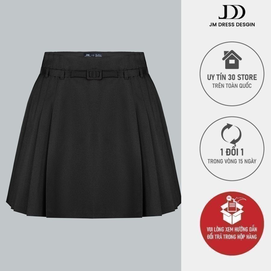 Chân váy xếp ly sườn đai bản nhỏ 4S09.2502K, chân váy tennis kèm đai thiết kế bởi JM Dress Design