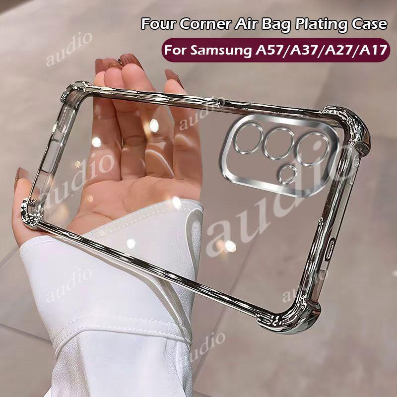 Ốp điện thoại trong suốt mạ bốn góc Samsung A57 5G cho Samsung Galaxy A57 A37 A27 A17 GalaxyA57 5G 4