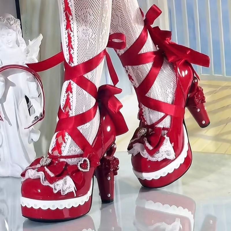 2025 Dopamine [Trái Tim Tart Trứng] Size Lớn 41-42Lolita Đầu Tròn Dễ Thương Dây Đeo Gothic