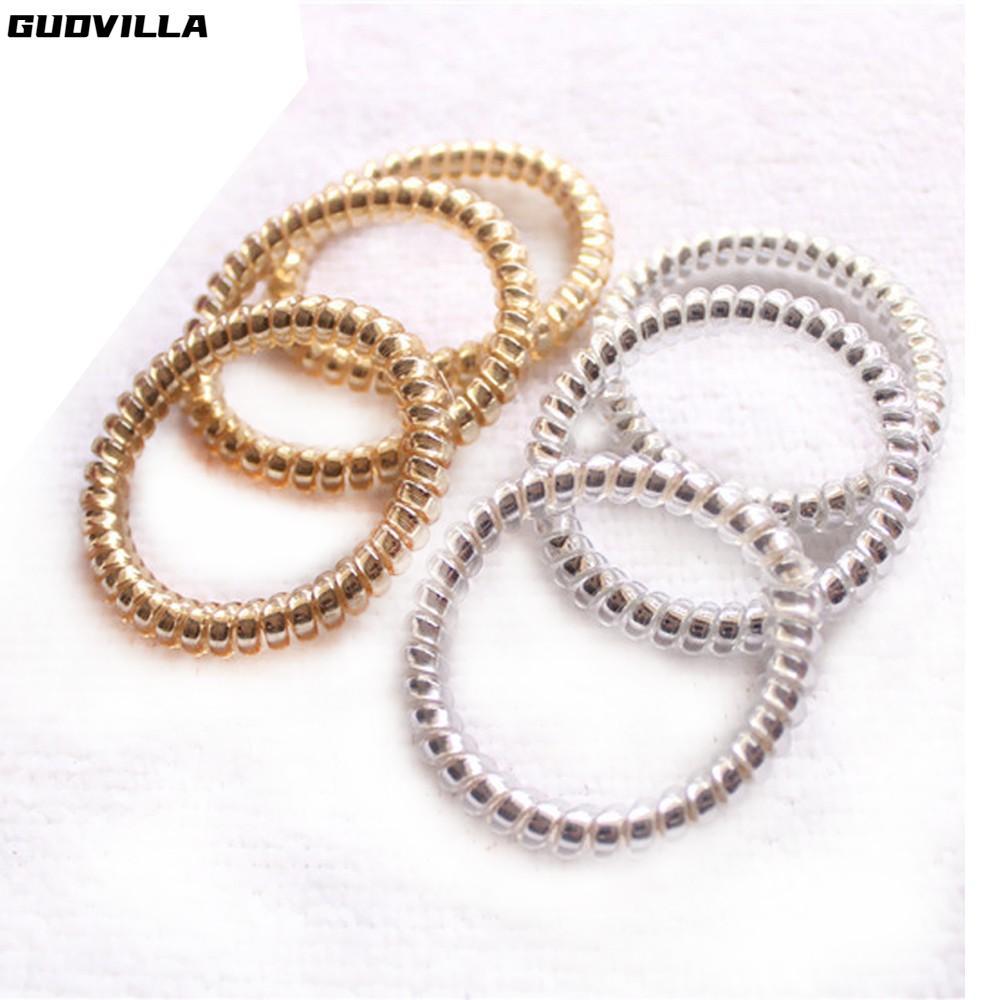 GUDVILLA 10 Chiếc Băng Đô Scrunchie Vàng/Bạc Cho Tóc