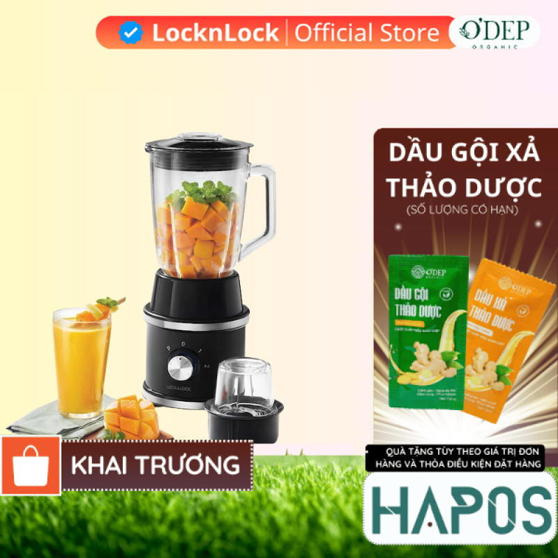 Máy xay sinh tố High Speed Blender LocknLock Chính hãng, 220-240V, 50-60Hz, 600W, Màu đen EJM376BLK 