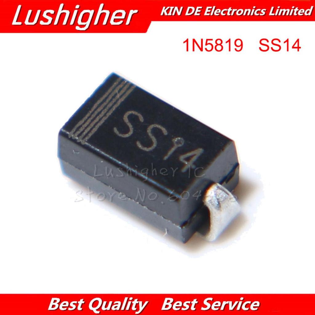 100 chiếc SS14 SMA 1N5819 SMD IN5819 1A 40V Điốt Schottky