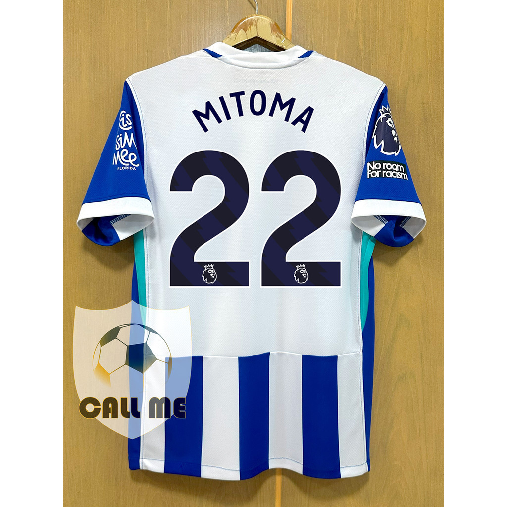 Áo bóng đá Brighton đội chủ nhà phiên bản cầu thủ Mitoma 22, chất lượng cao, hỗ trợ tên và số tùy ch