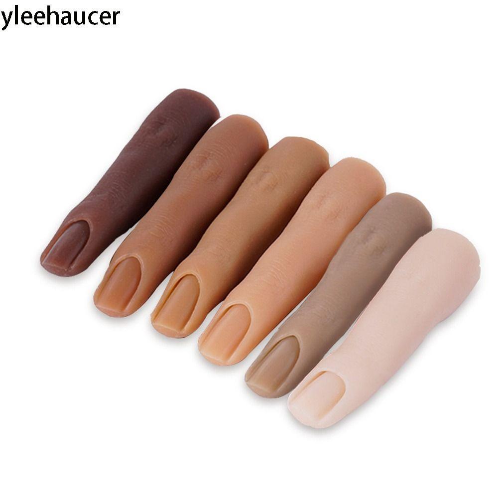 YLEEHAUCER Ngón tay giả 6 màu Dụng cụ làm móng tay chuyên nghiệp