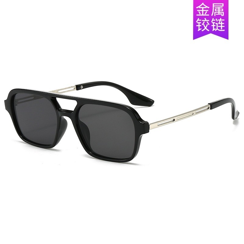 双梁飞行员太阳女墨镜时尚穿搭男防紫外线太阳镜Double Beam Aviator Sunglasses Fashion Wear Mendxlnmatq1234vn20260330