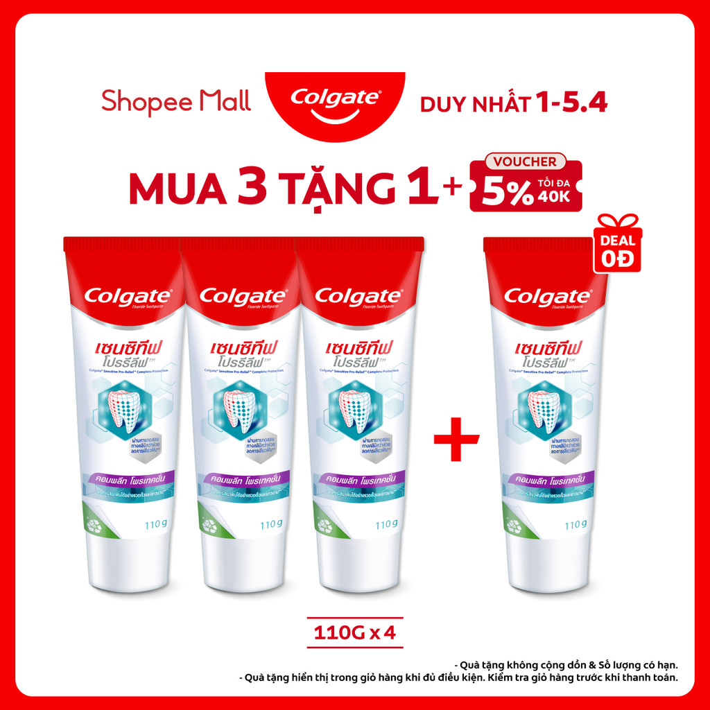 Bộ 3 Kem đánh răng Colgate ngăn ê buốt Sensitive Pro Relief cho răng nhạy cảm 110g