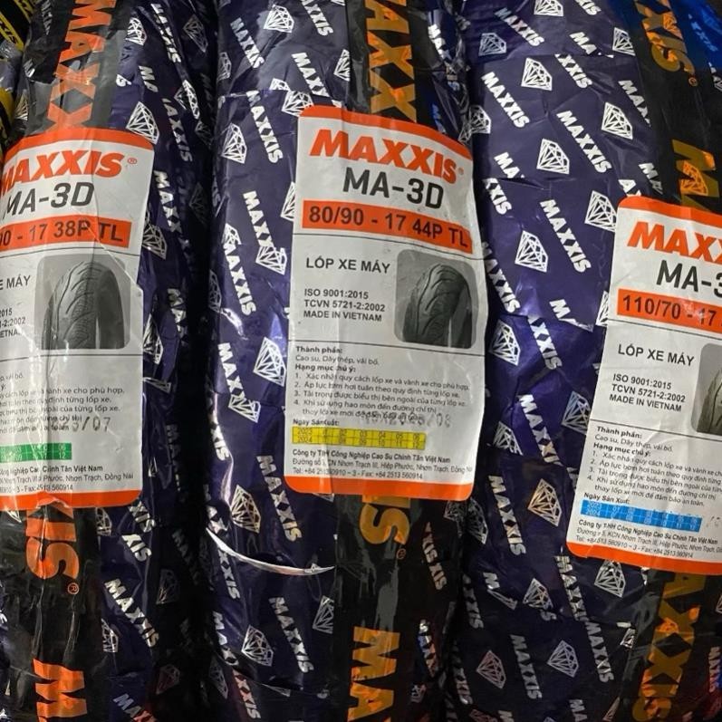 [MTVV] Vỏ lốp xe máy MAXXIS MA-3D Gai kim cương 80/90-17-17 TL Diamond 80 90 17<END>